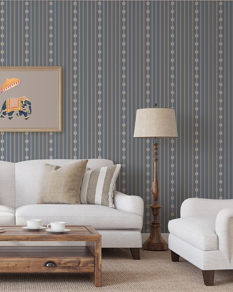 Delicate Stripes Wallpaper - Powder Blue