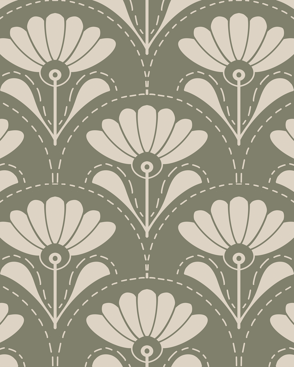 Bloom Wallpaper - Olive Mist