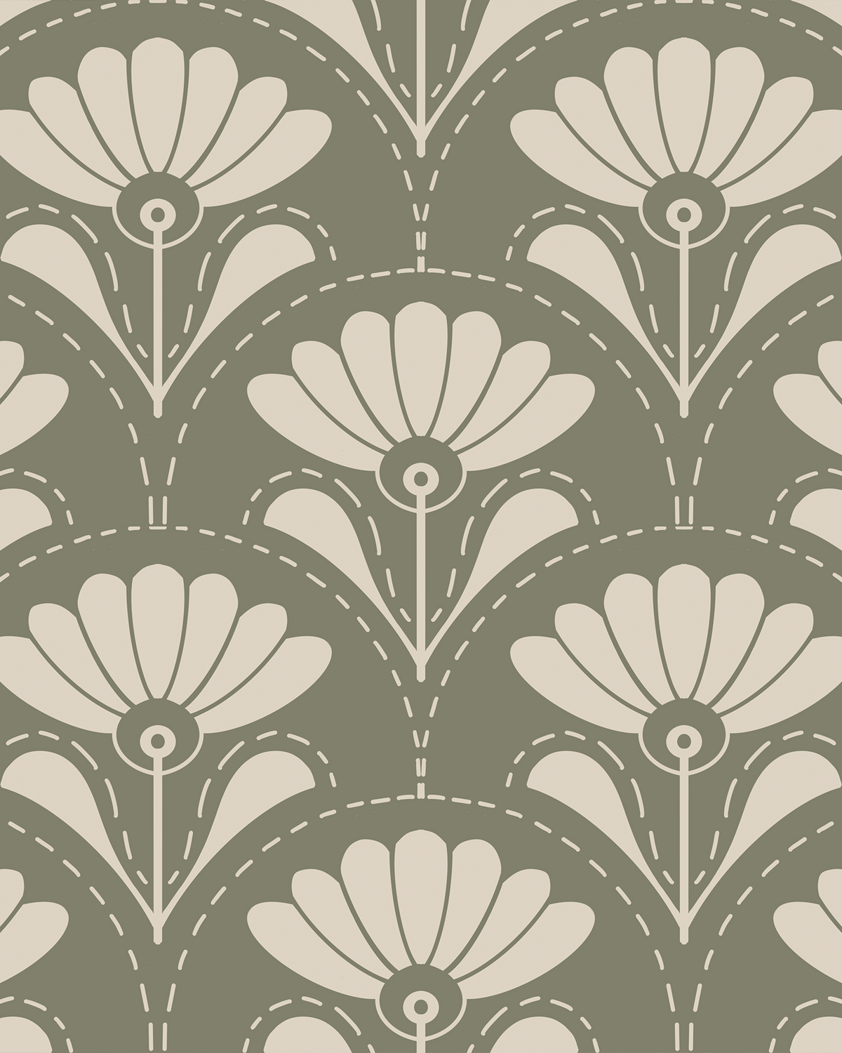 Bloom Wallpaper - Olive Mist